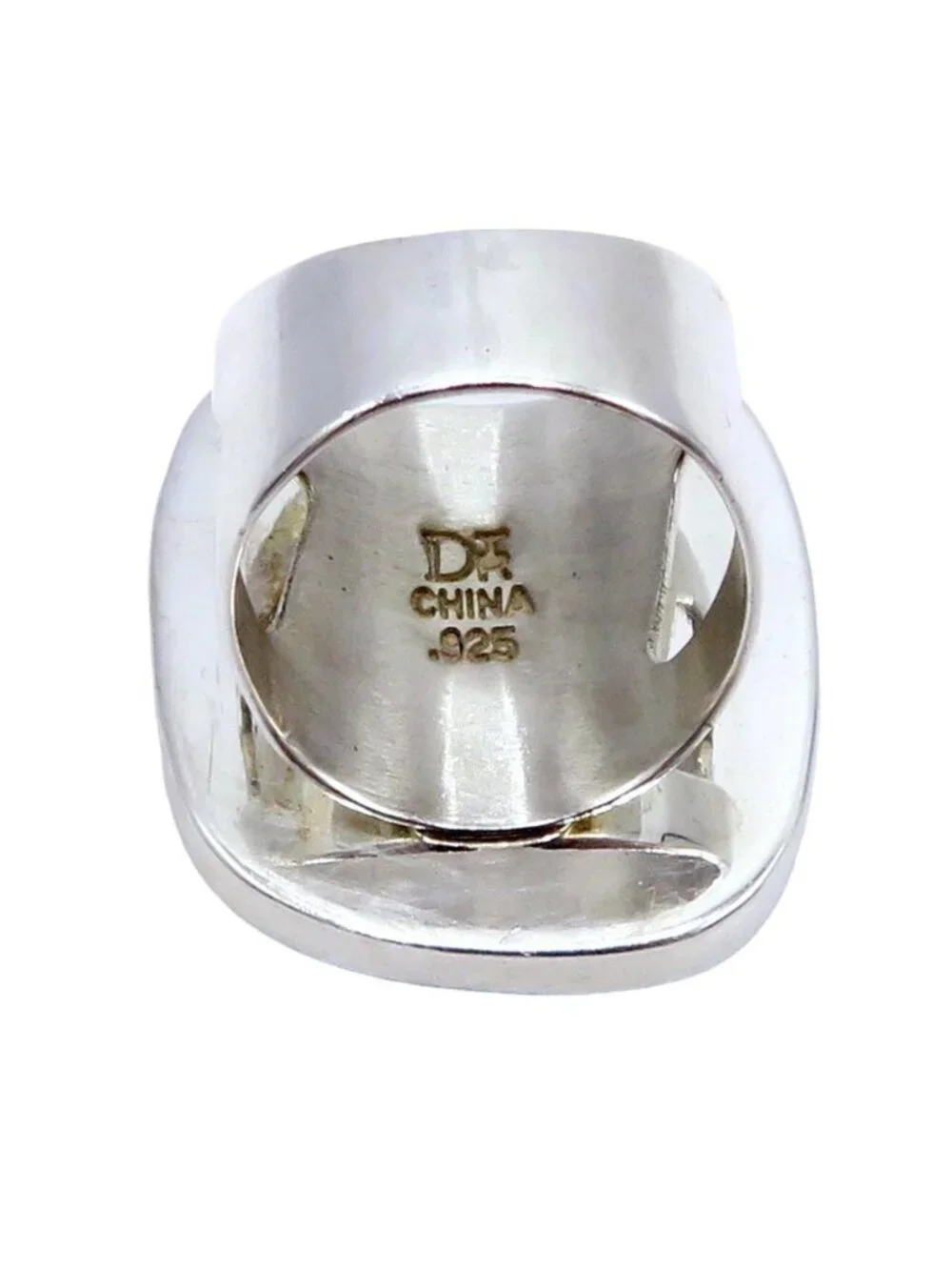 Jay King DTR Sterling Silver Aqua Blue Dichroic Glass Ring Size 7